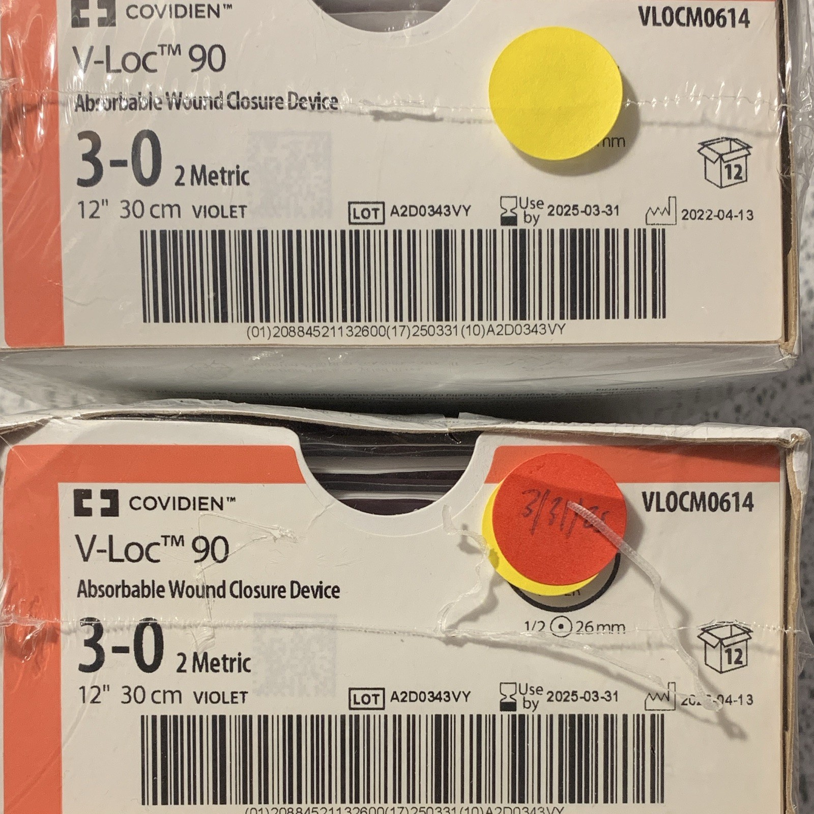 Covidien V-Loc 90 Absorbable Wound Closure Device 3-0 12in Violet VLOCM0614