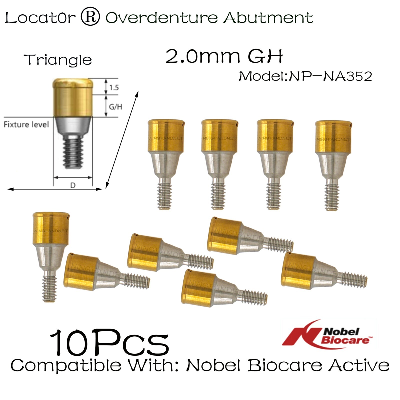 For Nobel active Implant Locator Abutment Screw 3.5mm NP