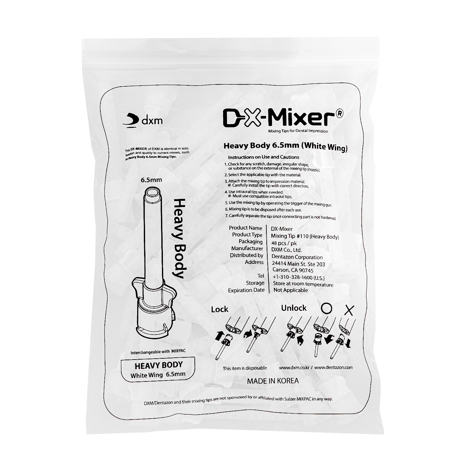 48/50Pcs DX-Mixer Dental Mixing Tips Impression Material 1:1/10:1 VPS & PVS