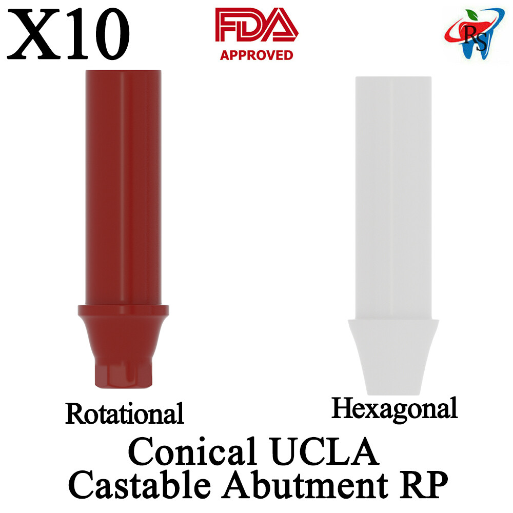 10pcs DSl Straight Plastic Conical UCLA Castable Abutments RP Implant Dental Lab