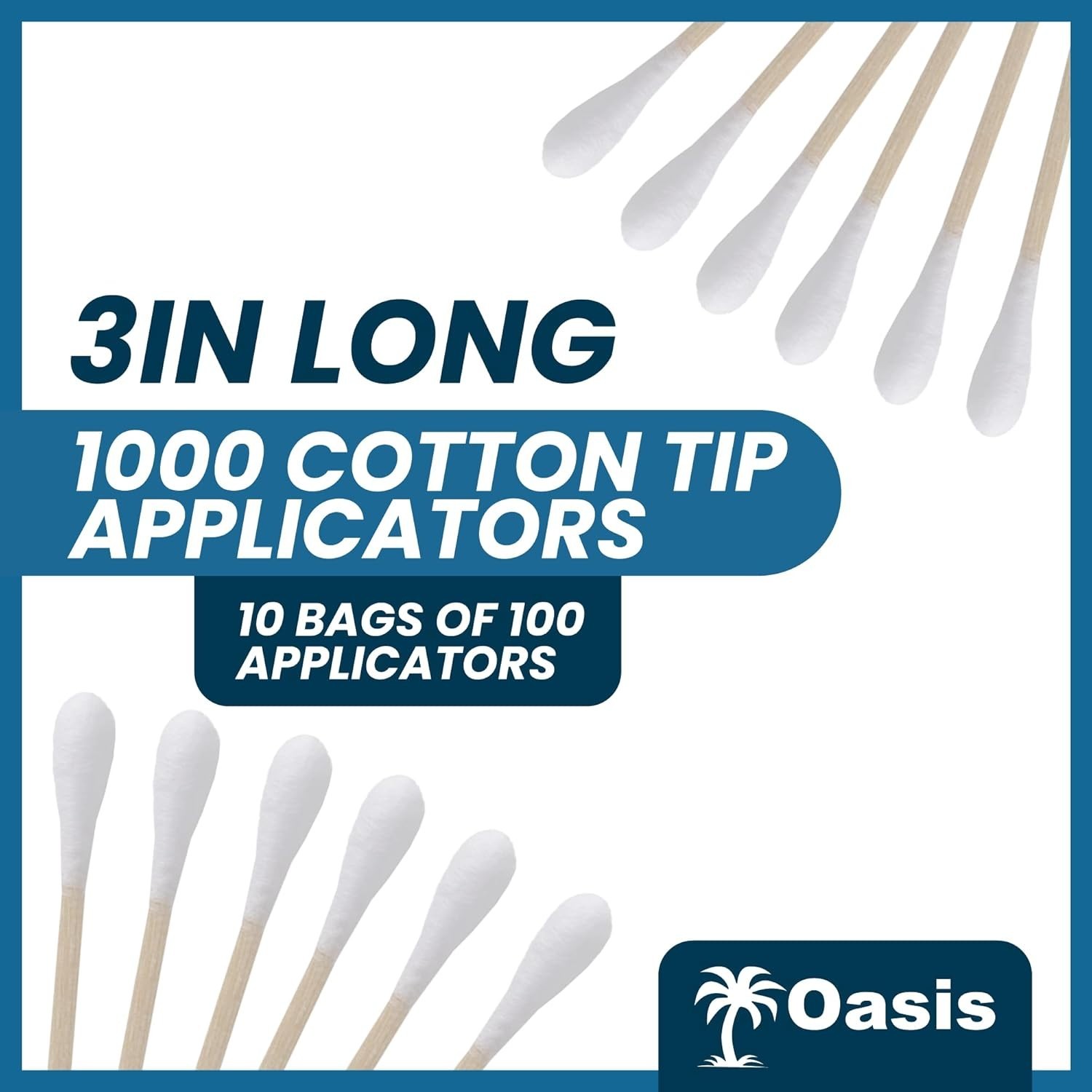 Cotton-Tipped Applicators 3in, 1000/Box