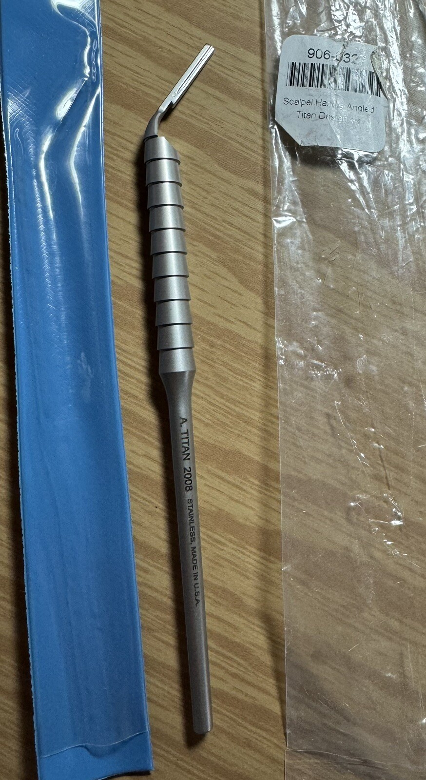 NEW ~ A. Titan Dental Instrument Scalpel Angled Handle USA