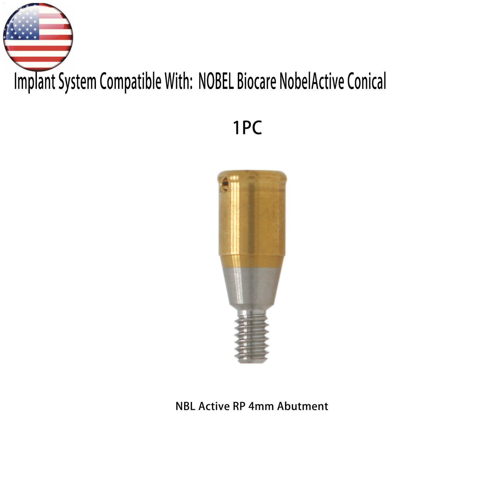 US Dental Locator Abutments for Nobel Active Conical RP NA451/2/3/4/5mm Height