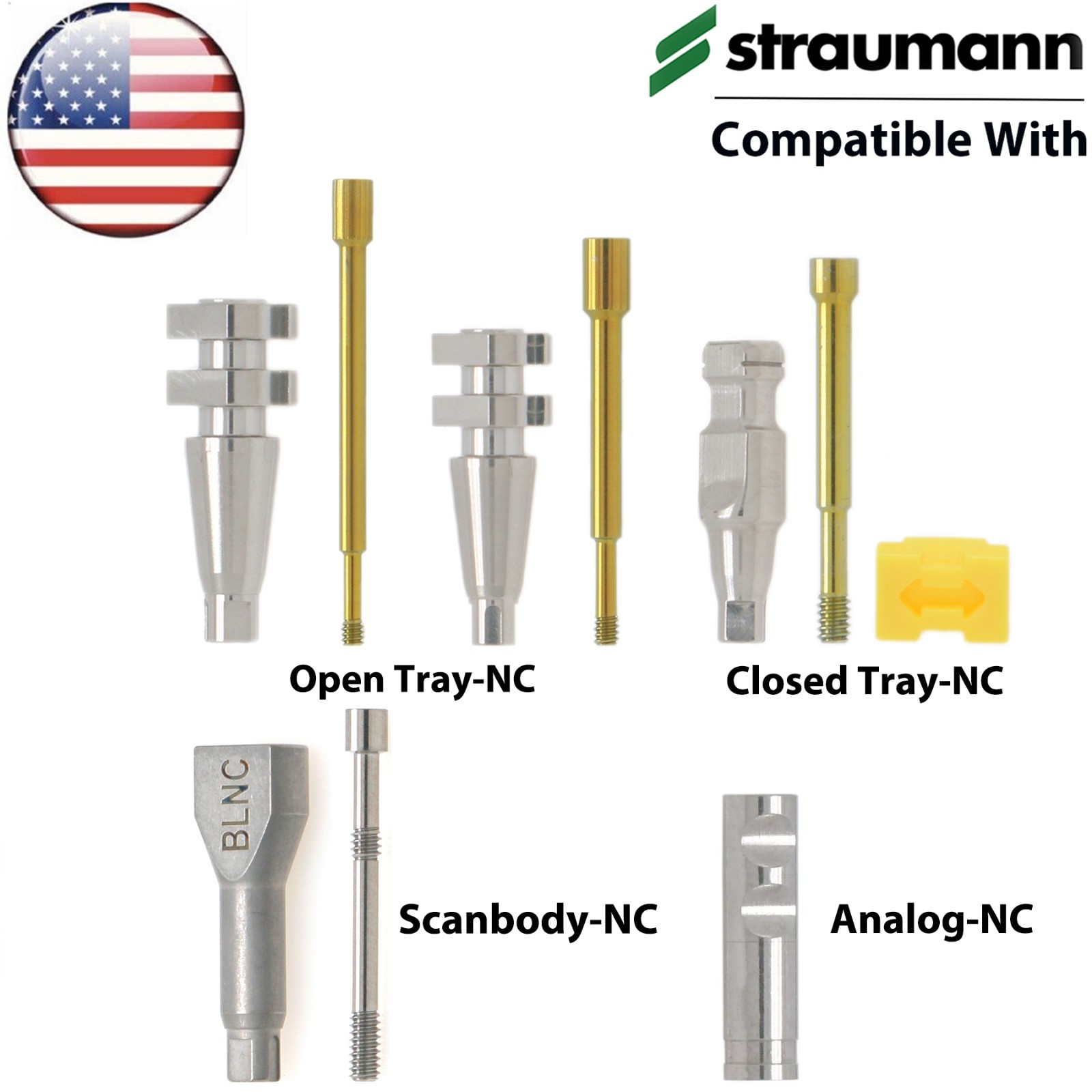 US Impression Coping Transfer For Straumann ITI Implant Open Closed Tray NC RC