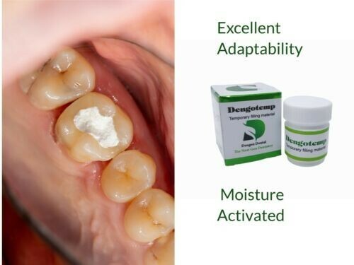 Dental Permanent Tooth White Filling Cement Mega Kit Self Cure Dengotemp Plus
