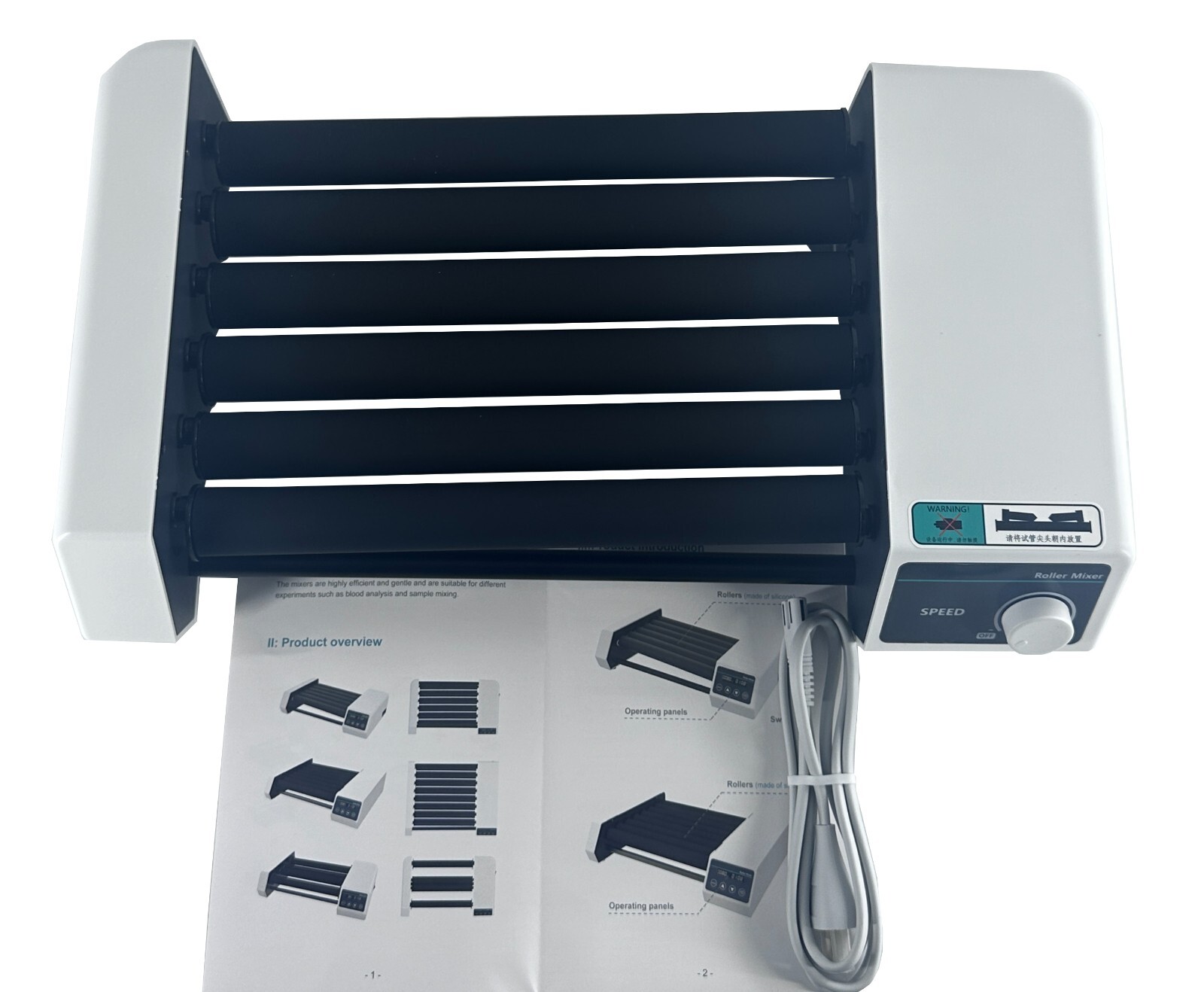 6 Rollers Mixer Lab Roller Shaker Test Tube Shaking Equipment with Brush Motor