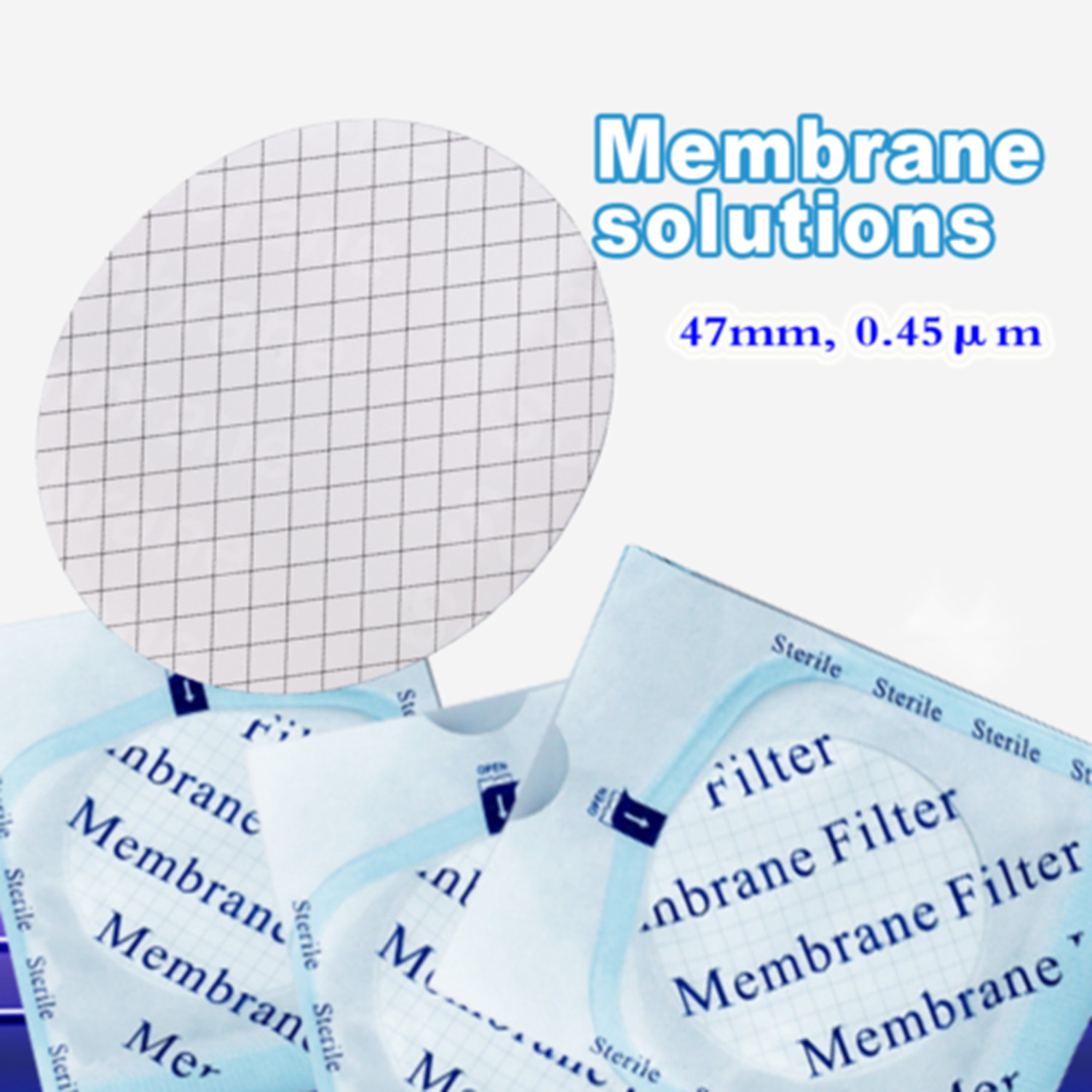 Gridded MCE Filters 47mm 0.45μm,Hydrophilic,Sterile MCE Membrane Filters 1000pcs