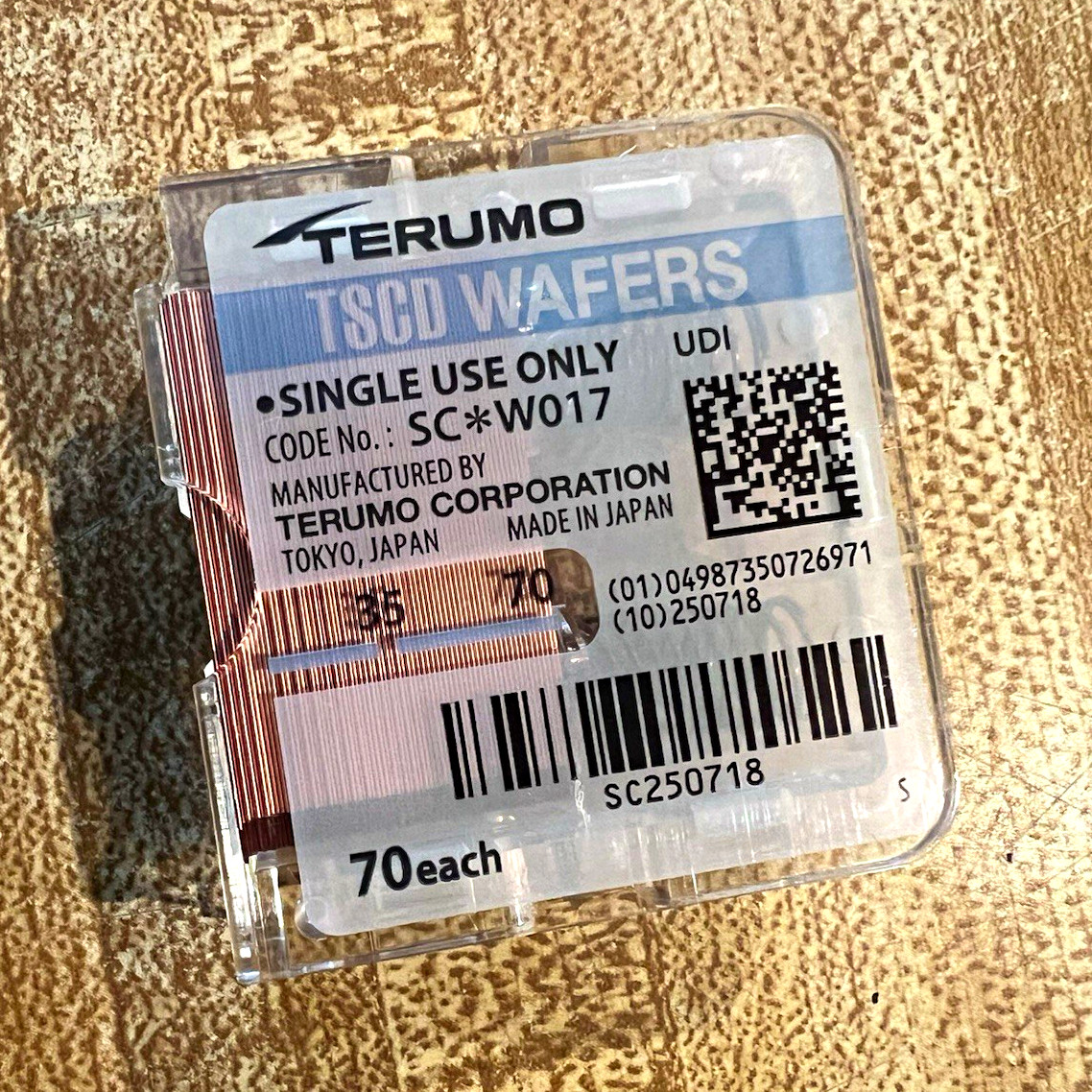 Terumo TSCD Wafers SC*W017 Medical Laboratory Single Use – 70 Each