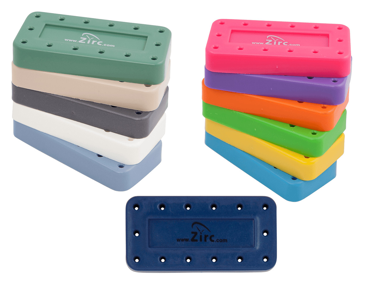 Zirc Dental Magnetic Bur Block 14 Hole Autoclavable Purple Yellow Blue Gray Plum