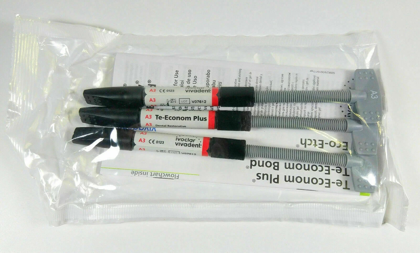 3 X Ivoclar Vivadent Dental Light Cure Composite TE-Econom Plus Resin All Shades