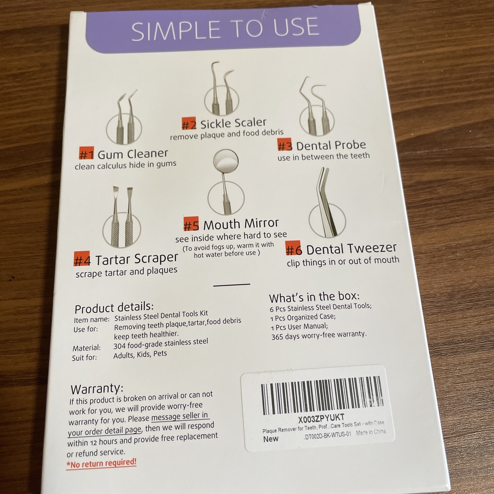 CATACC PRO Dental Tools, 1 Count (Pack of 6), Tools With Case