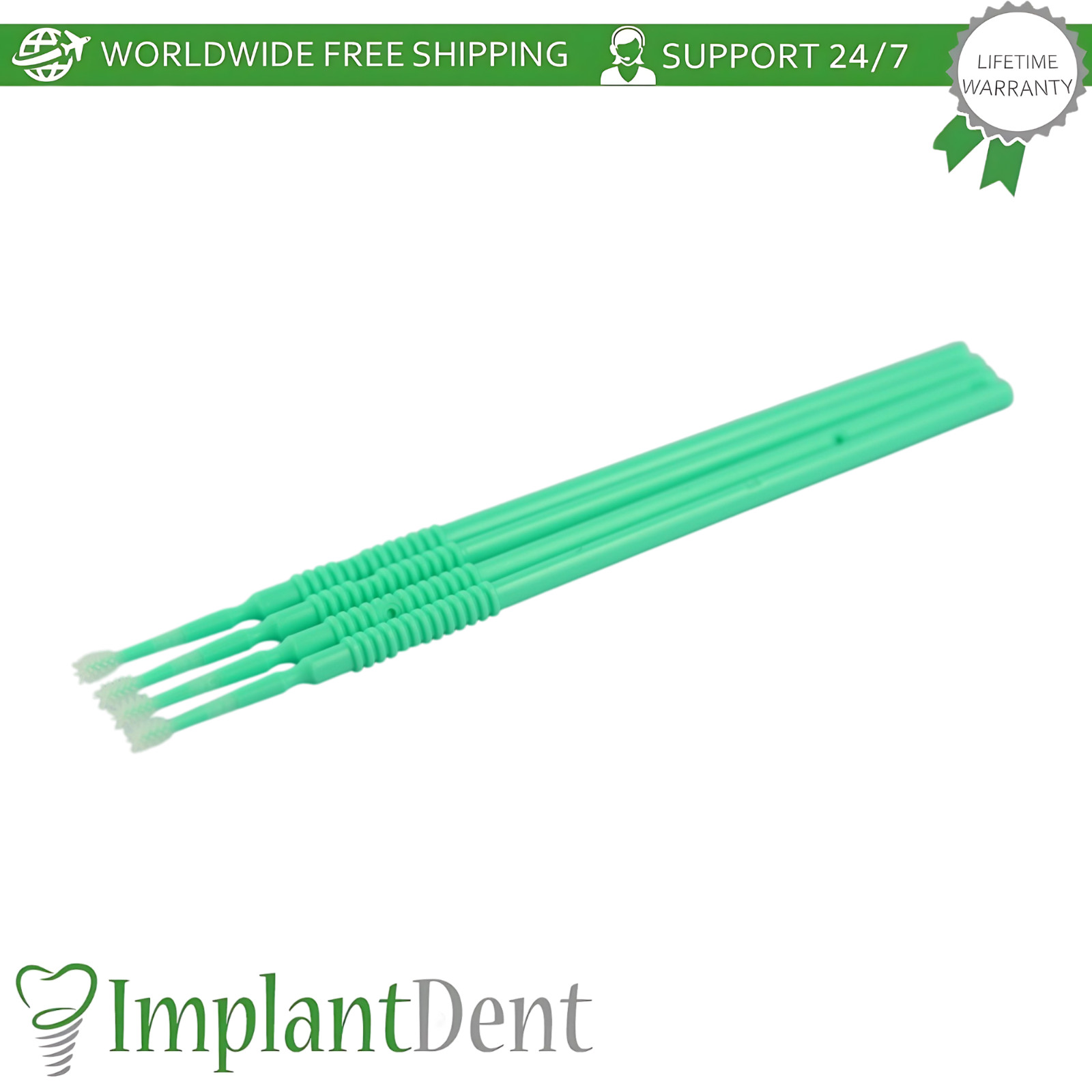 Dental Flock Free Micro Applicator Brushes Mint 50pcs Flexible Tip Dental Lab