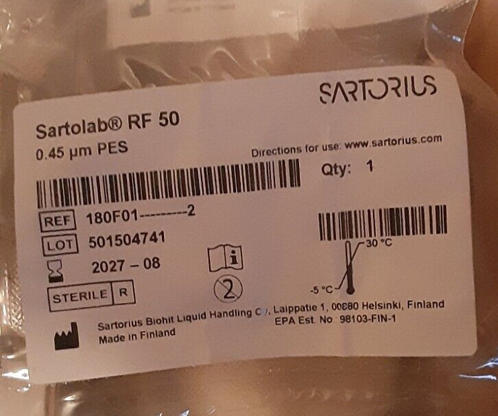 Sartorius Sartolab® RF 50 Vacuum Filtration Units, 0.45um (12 sealed)180F01—-2