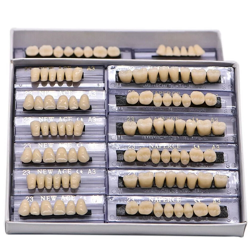 168Pcs Dental Acrylic Resin Denture A3#23 Shade Full Upper Lower False Teeth NEW