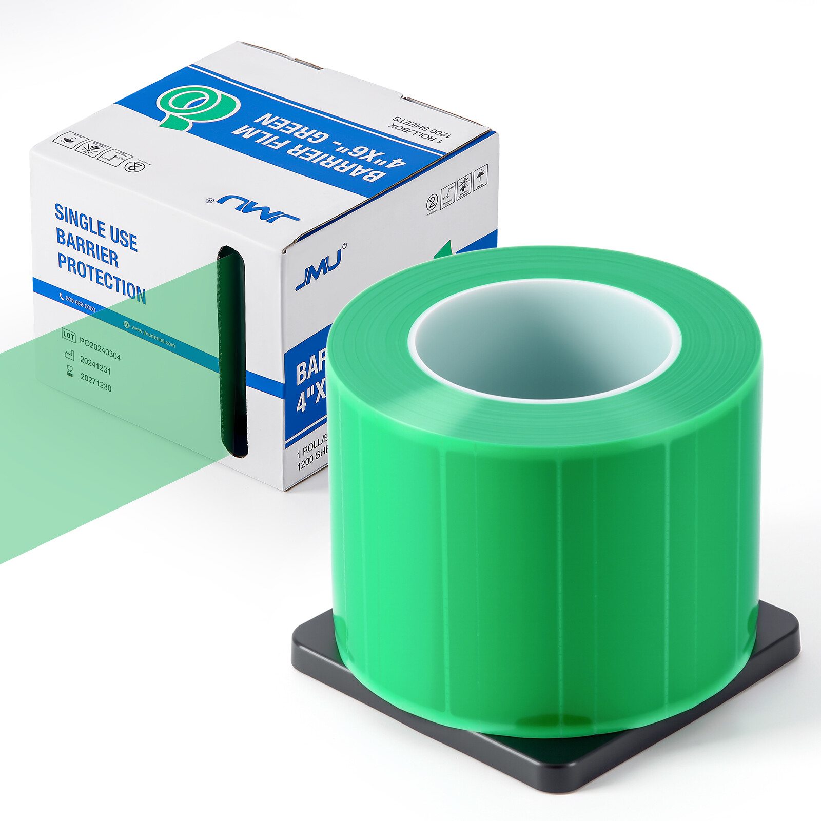 JMU Dental Barrier Film Sleeves Plastic Protect Tape 1200 Sheets/Roll 4X6″