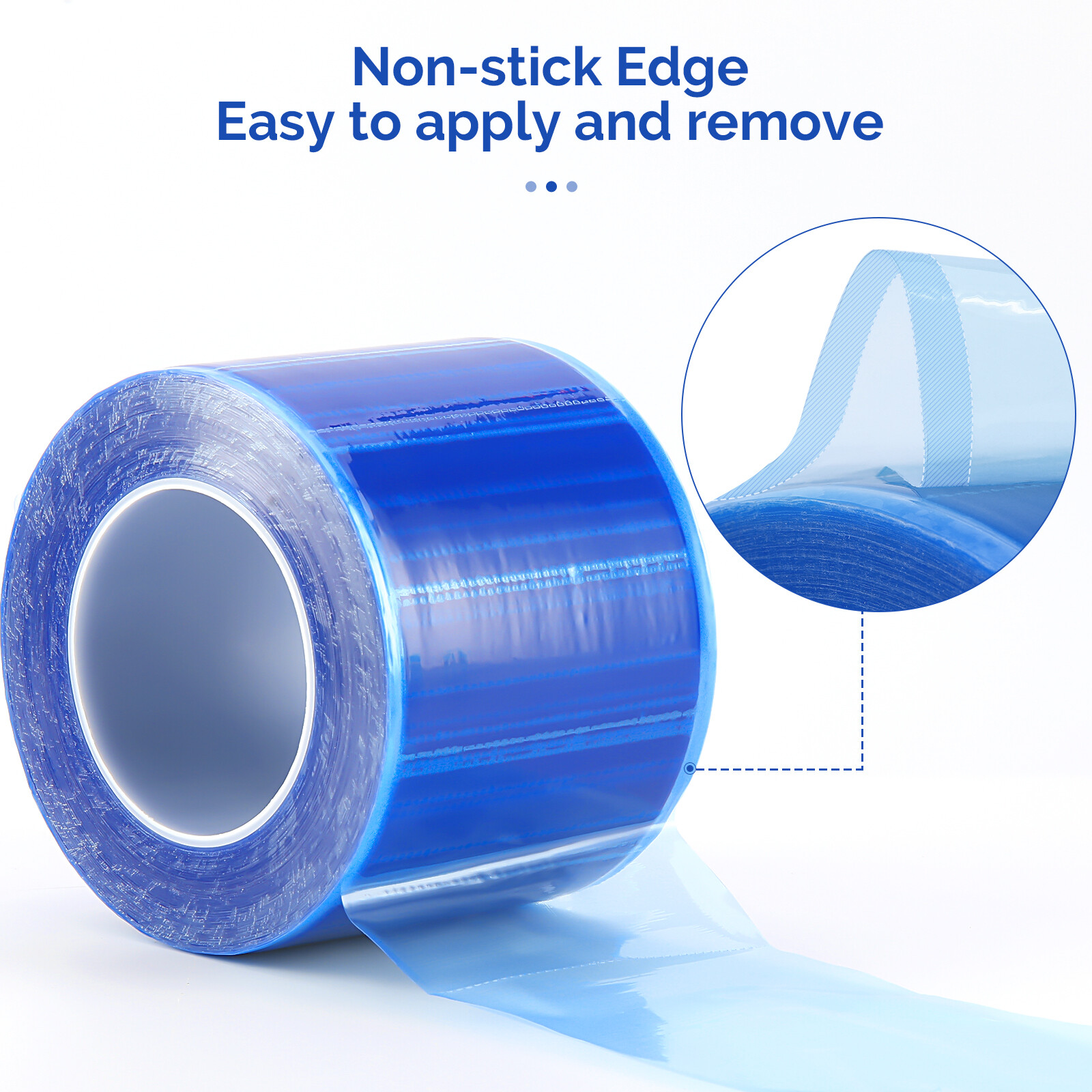 JMU Dental Barrier Film Roll Tape Adhesive 1200 Sheets Size 4″ x 6″ Blue