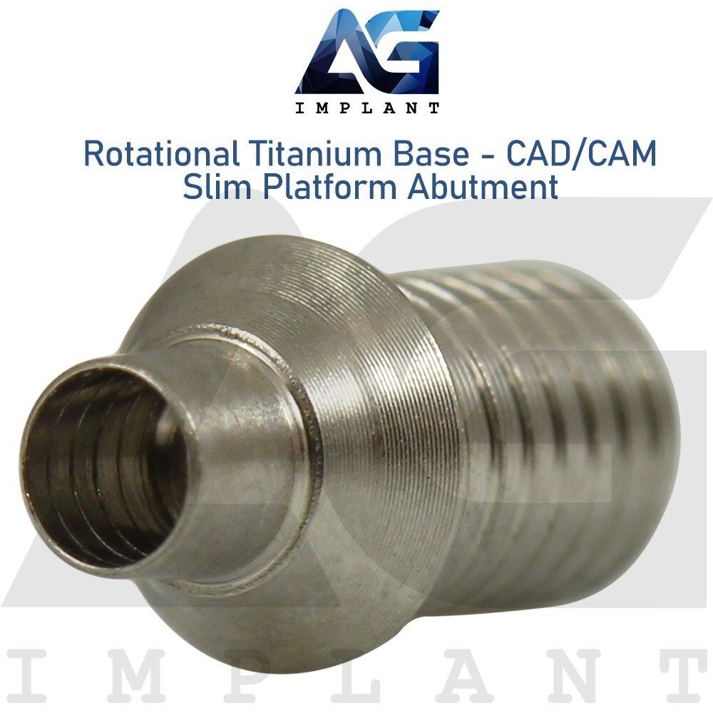 Rotational Titanium Base CAD/CAM Slim Platform Prosthetic Int Hex 2.0mm