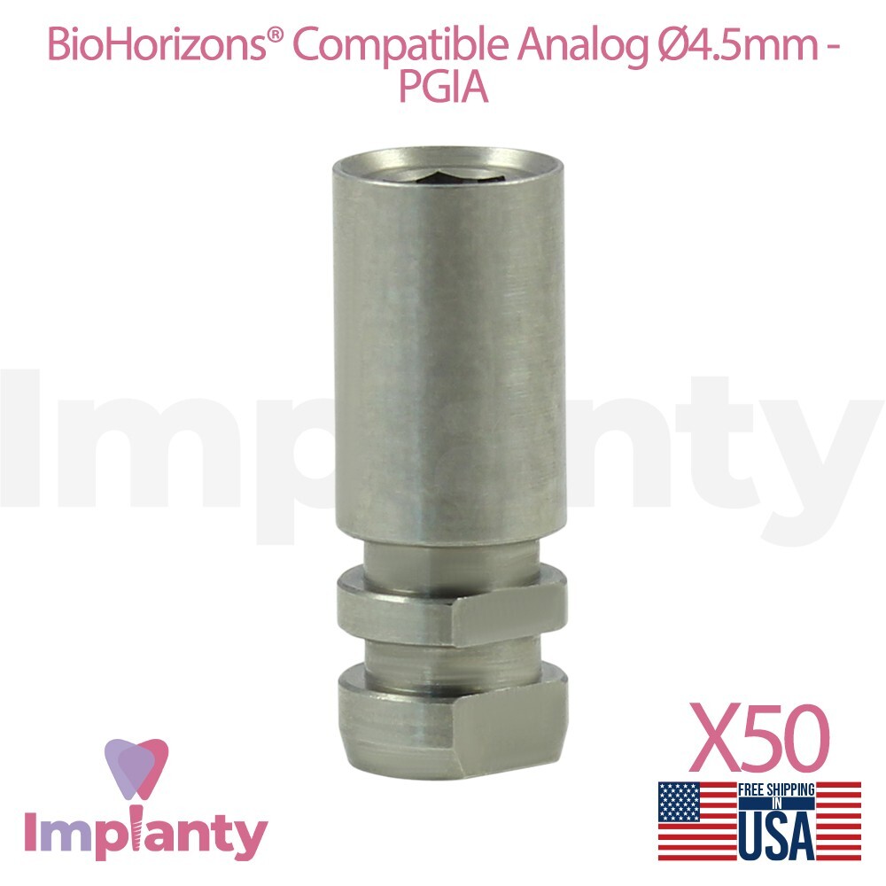 50x Dental Analog Compatible BioHorizons® 4.5mm Int Hex System Stainless Steel
