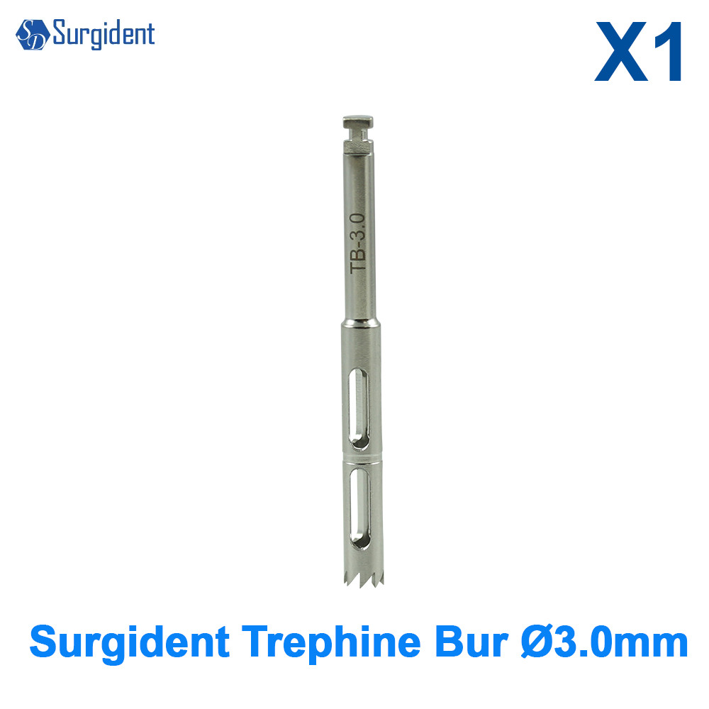 Dental Surg Trephine Bur Ø3.0 Fixture Removal Exposure B0ne Grft Stainless Steel