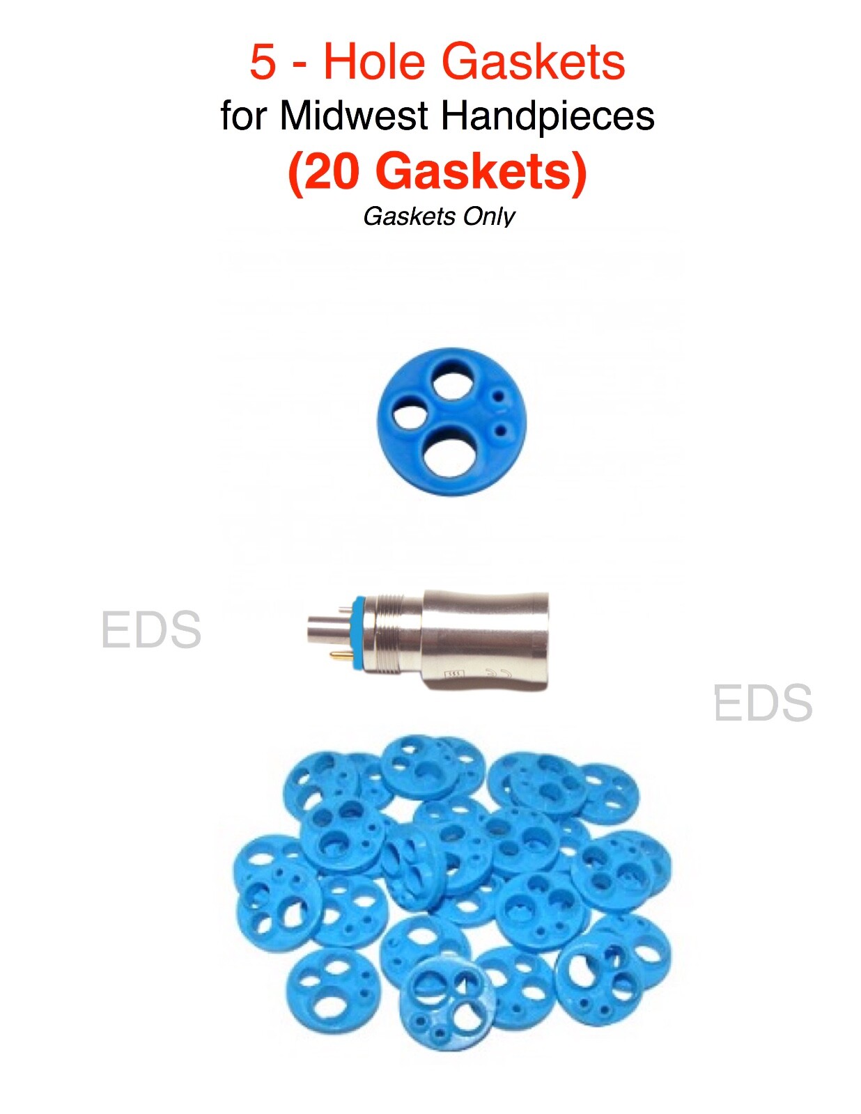 Midwest 5 Hole Handpiece Gasket – Autoclavable USA made (20 Gaskets)