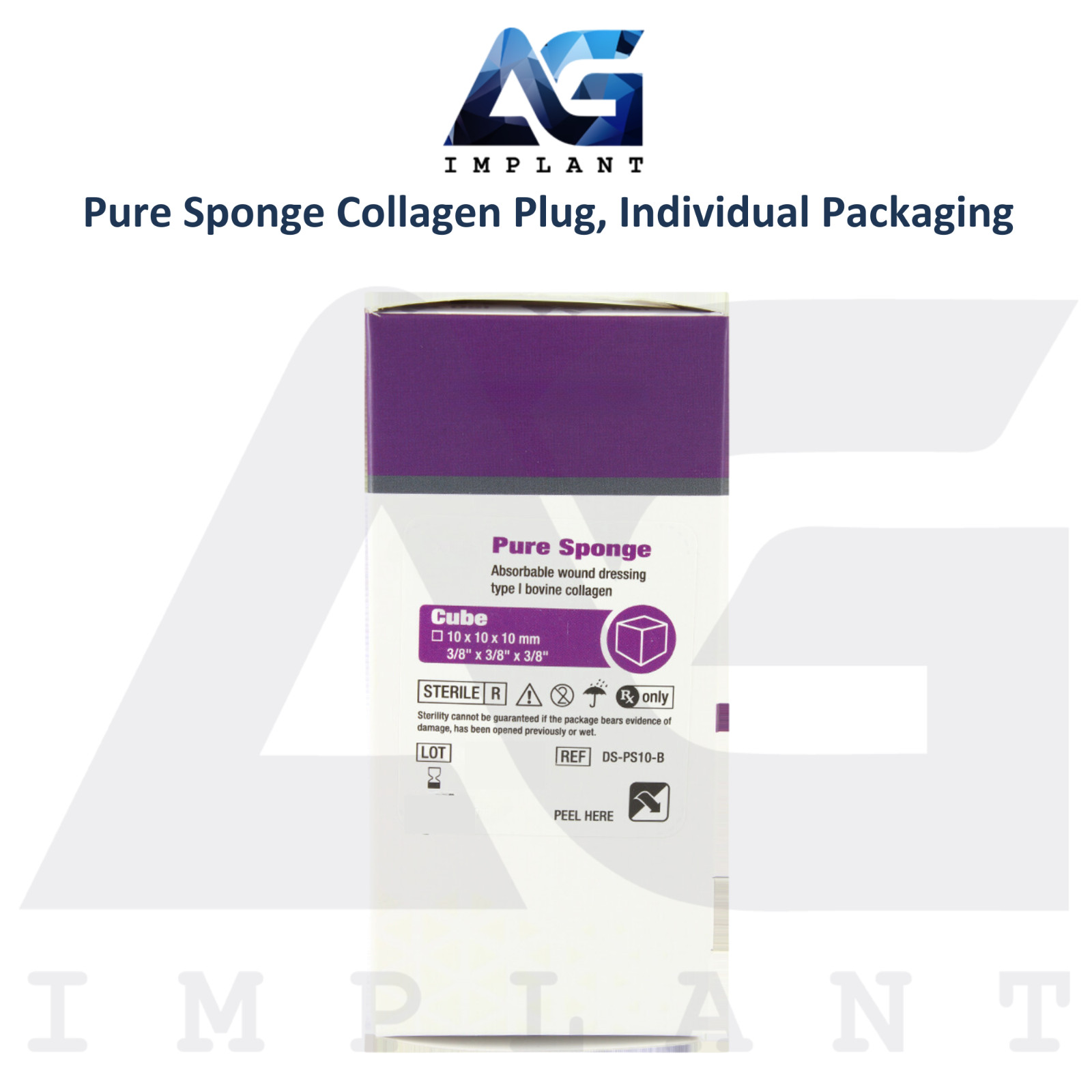 Dental Pure Collagen Sponges 10 Individually Packed Plugs Sterile Void Filling