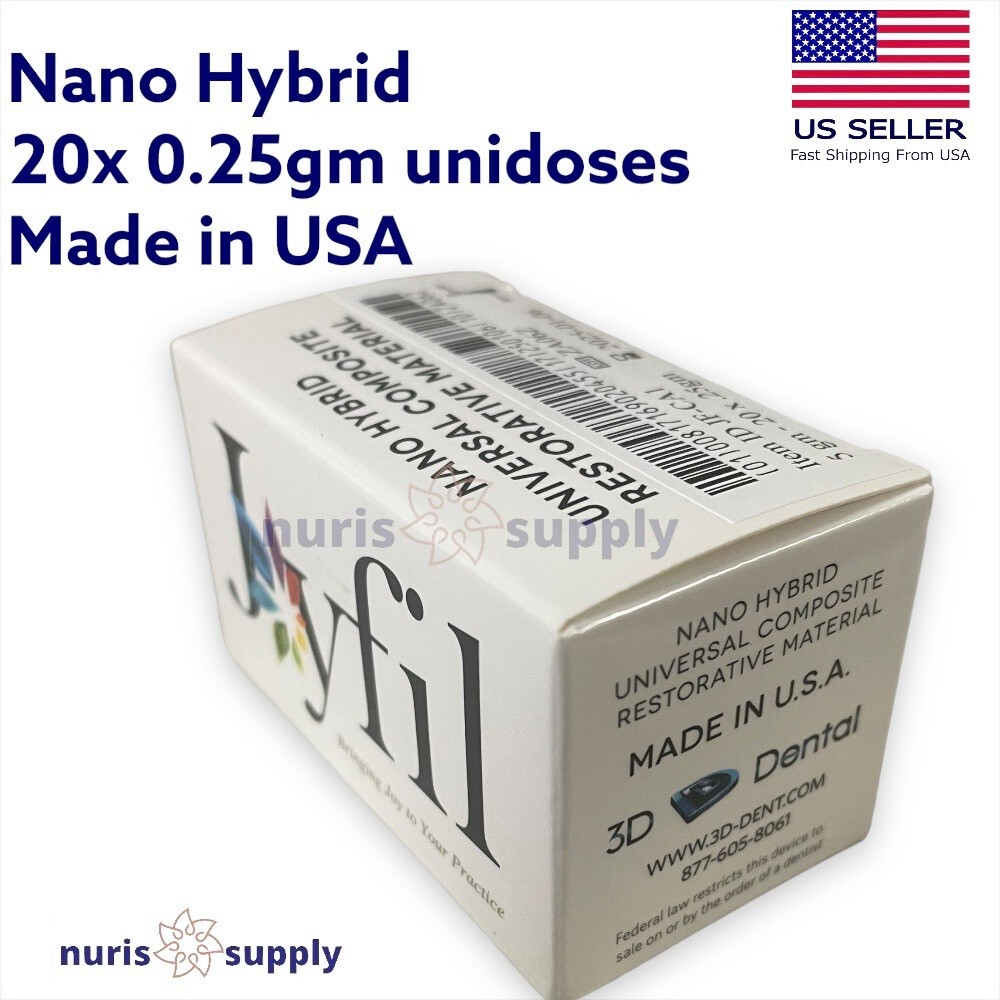 Dental Joyfil Nano Hybrid Composite Refill Capsules 20x.25gm A1 A2 B1 Shades