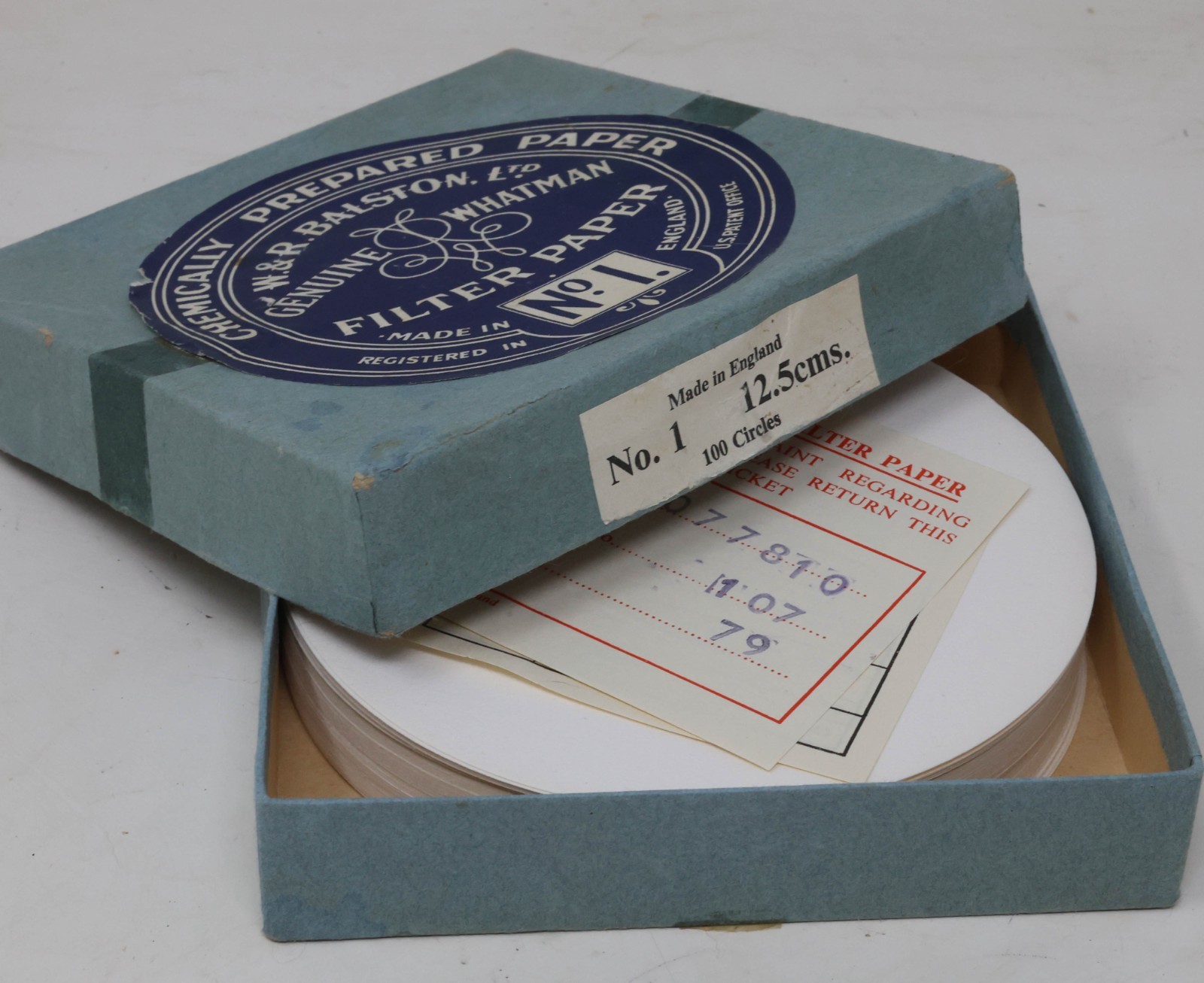 Vintage W. & R. Balston Genuine No. 1 Filter Paper Lab Supplies Genuine Whatman