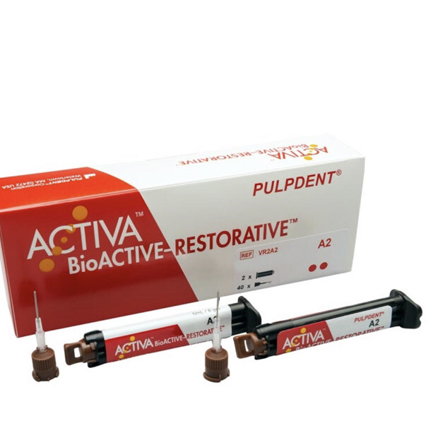 PulpDent ACTIVA BioACTIVE Restorative 2 x8gm refill syringe + 40 tips All Shades