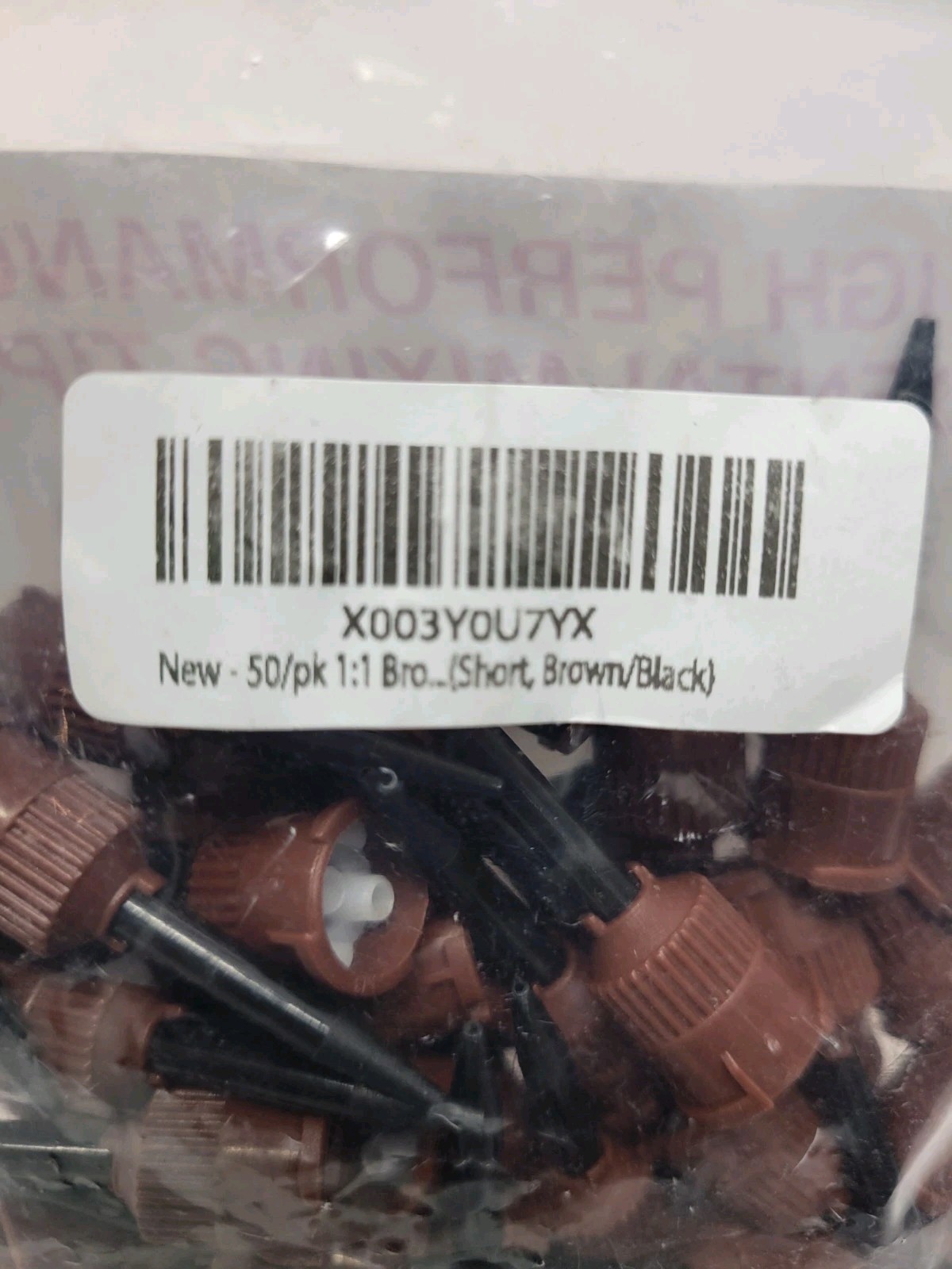 50 Dental HP Mixing Tips for Temporary Cement Material Brown/Black (Short) 1:1