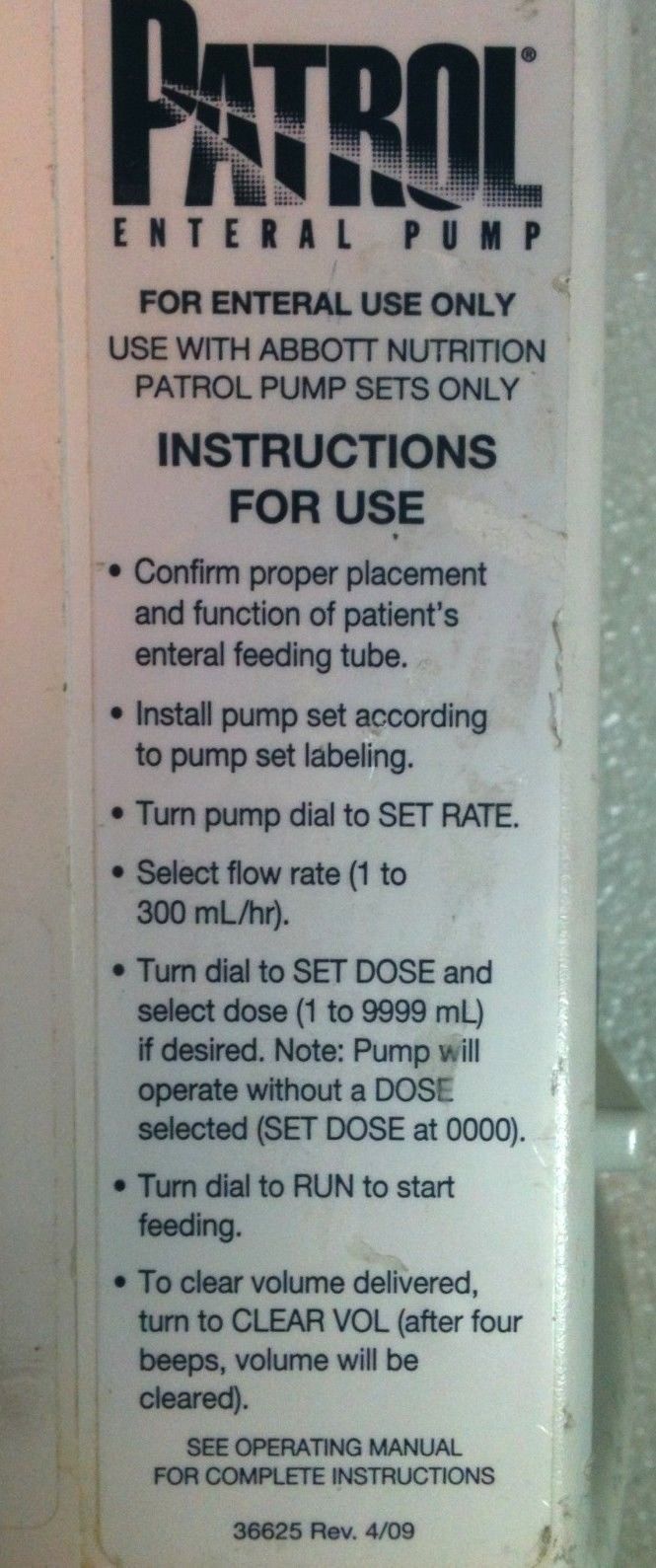 Abbott Patrol Enteral Infusion Pump
