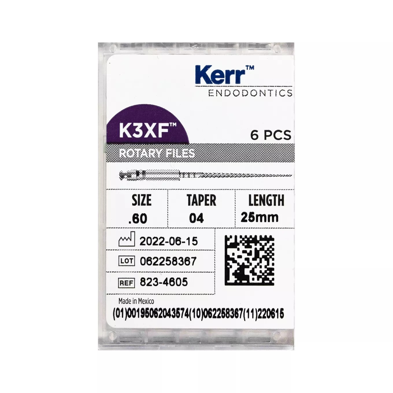 Kerr Endodontics K3XF .04 Taper NiTi Files (6 PER Pack)
