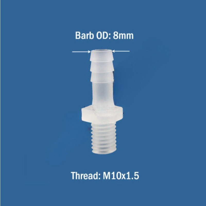Inch In Plastic Metric Male Thread to Hose Barb Fitting Connector Tube Adapter
