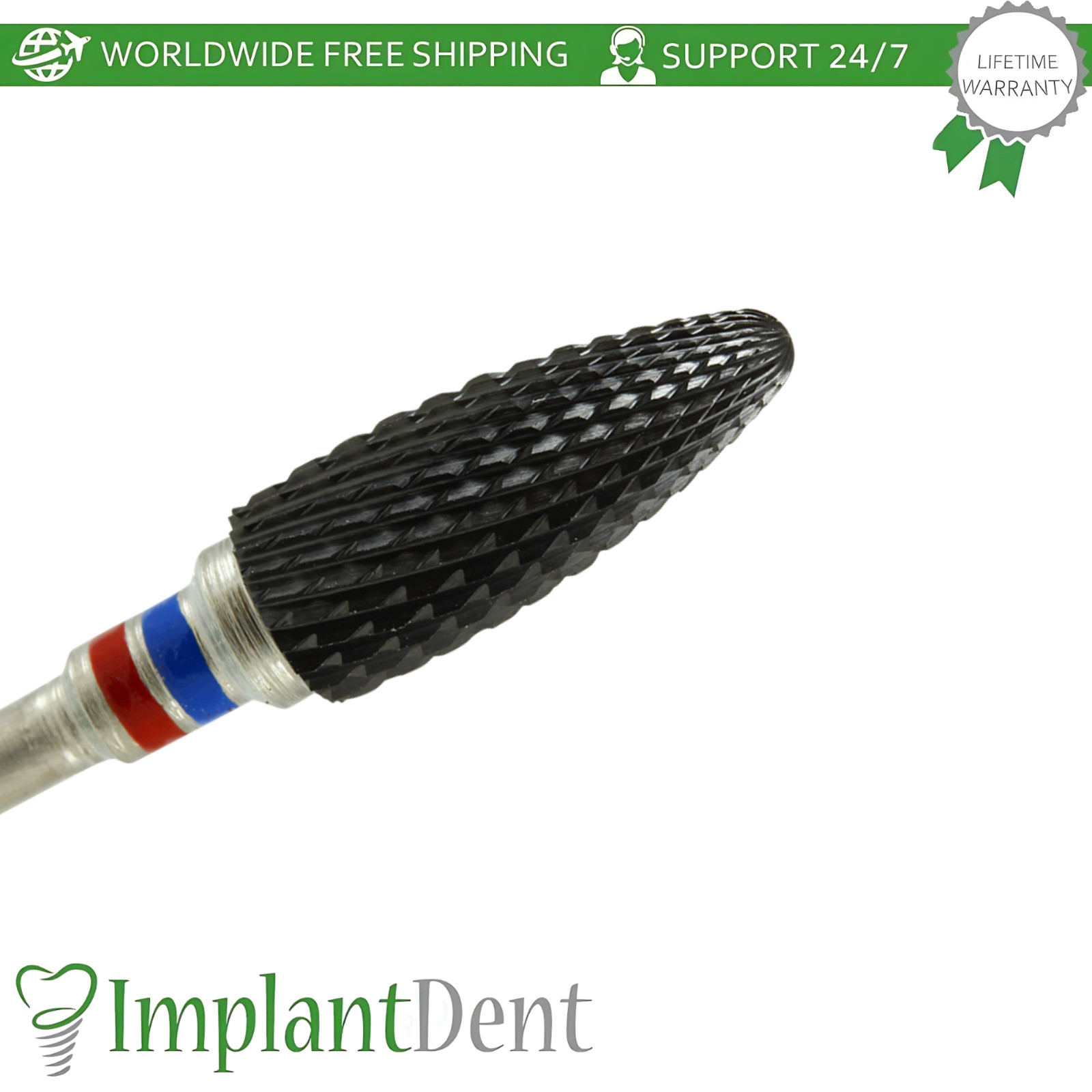 Dental Cross Cut Fine Zirconia Ø6.0mm x 14mm Bur Dentistry Trimming Tool