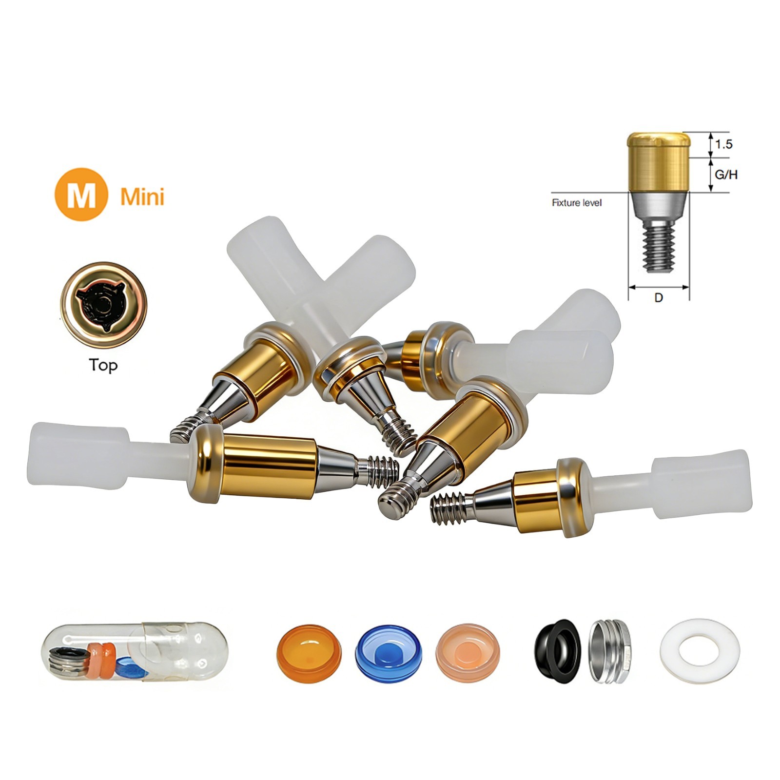 Dental Overdenture Zest Locator Abutment Male Cap for HIOSSEN Osstem M/R Platfor