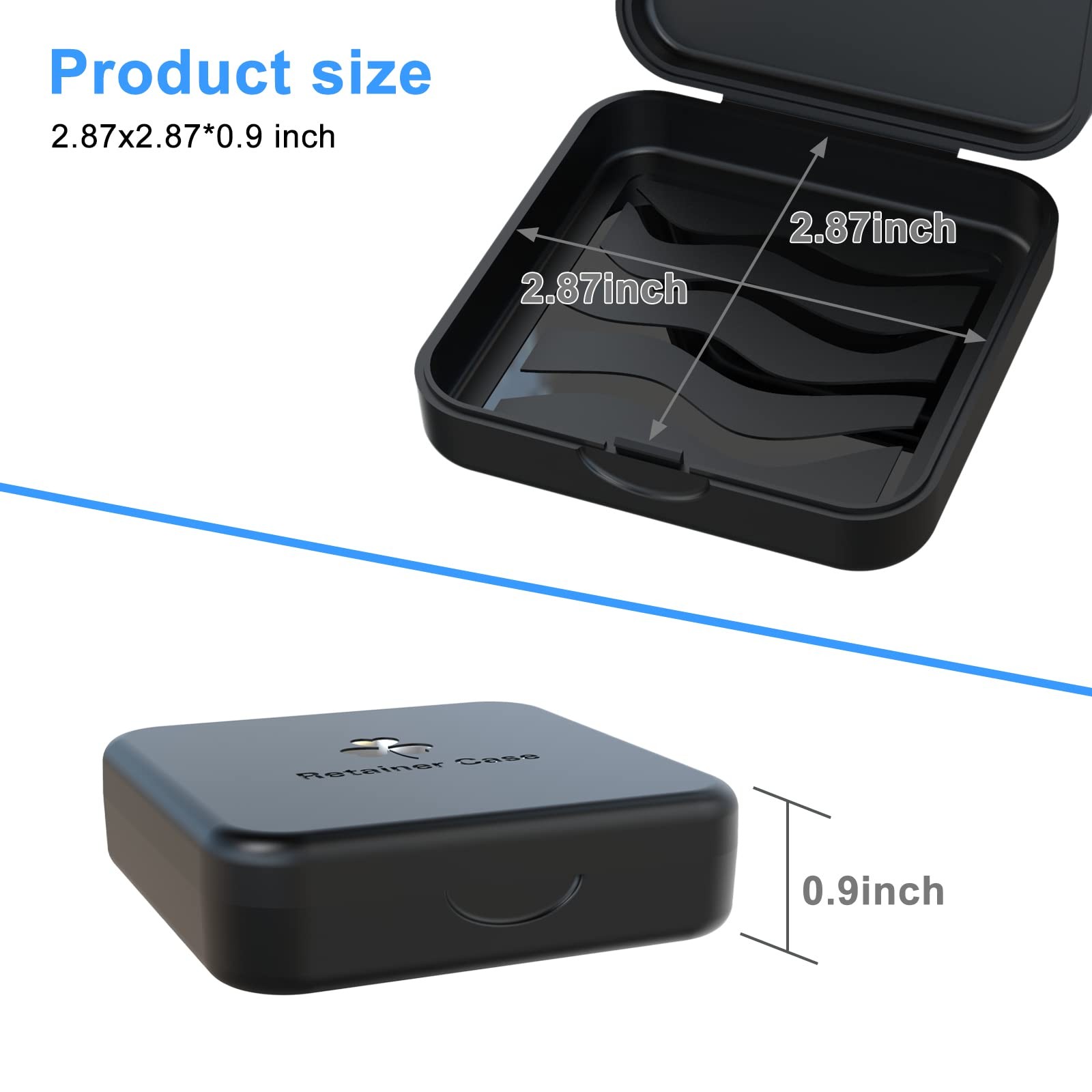 ZIZNBA Aligner and Retainer Cases,(2 Pcs) Denture Case, Durable Black