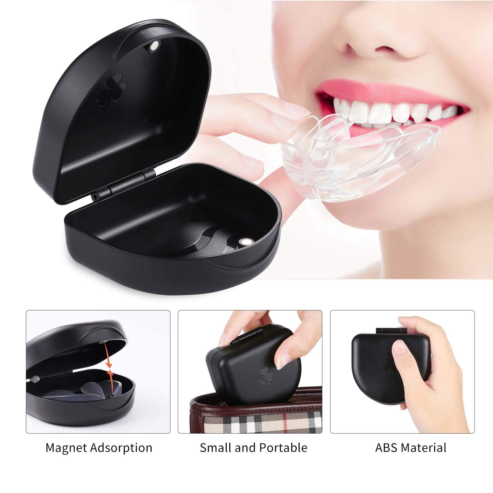 ZIZNBA (2 Pack) Retainer Case,Solid Orthodontic 1 Count (Pack of 2), Black