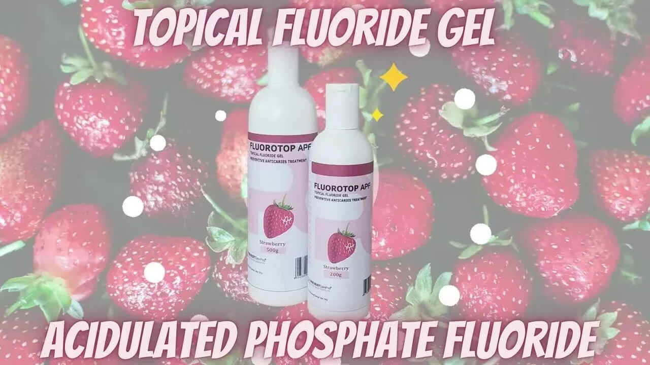Dental Fluorotop APF Topical Fluoride Gel 200g Bottle STRAWBERRY