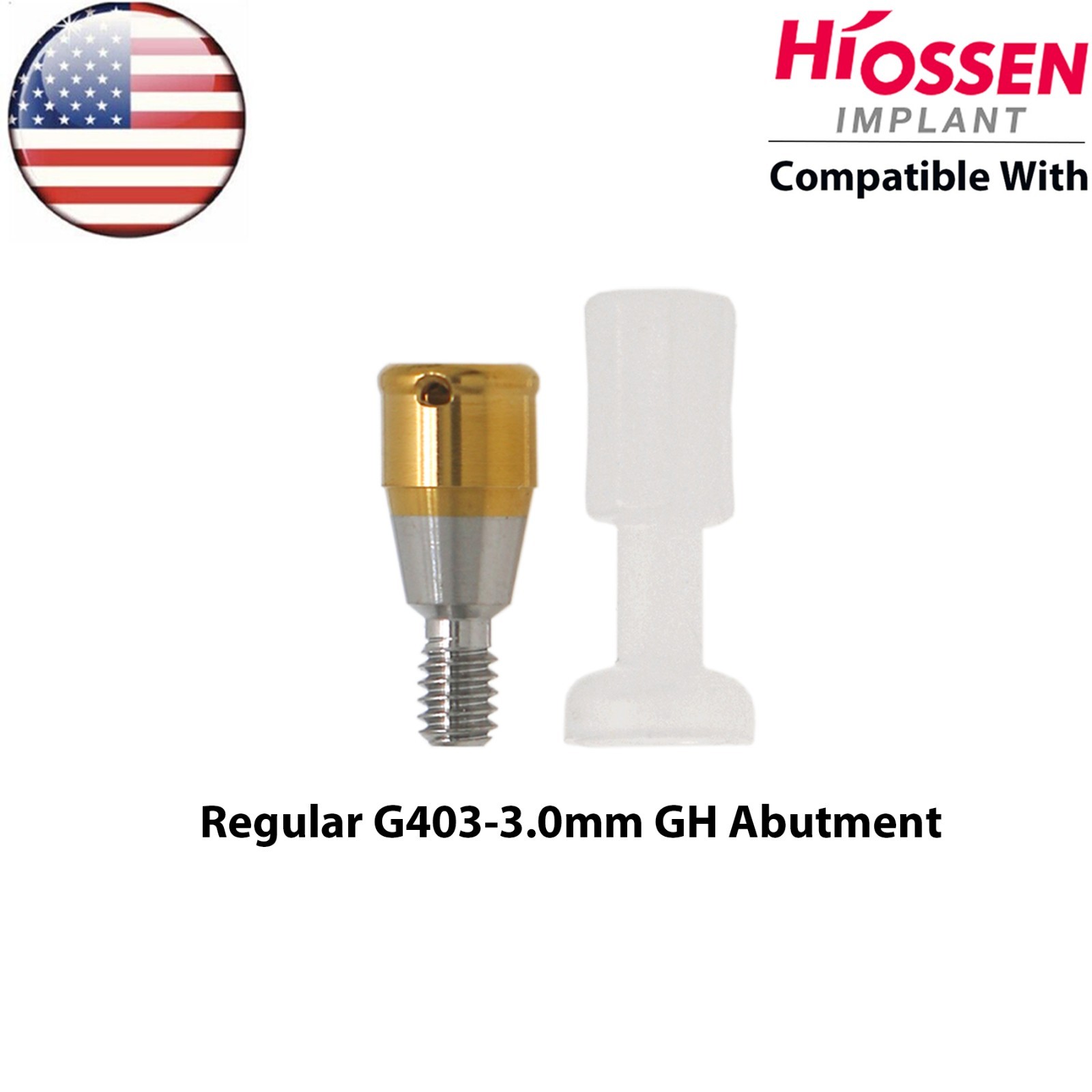 US Fits Hiossen Osstem Overdenture Locator Abutment Regular Mini & Male Caps Kit