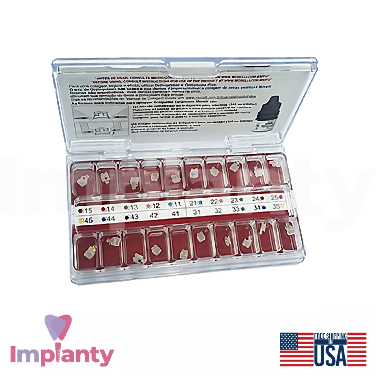 Morelli P0Iy-Safira MBT Dental Brackets Kit Alumina Transparent Ceramic 20pcs
