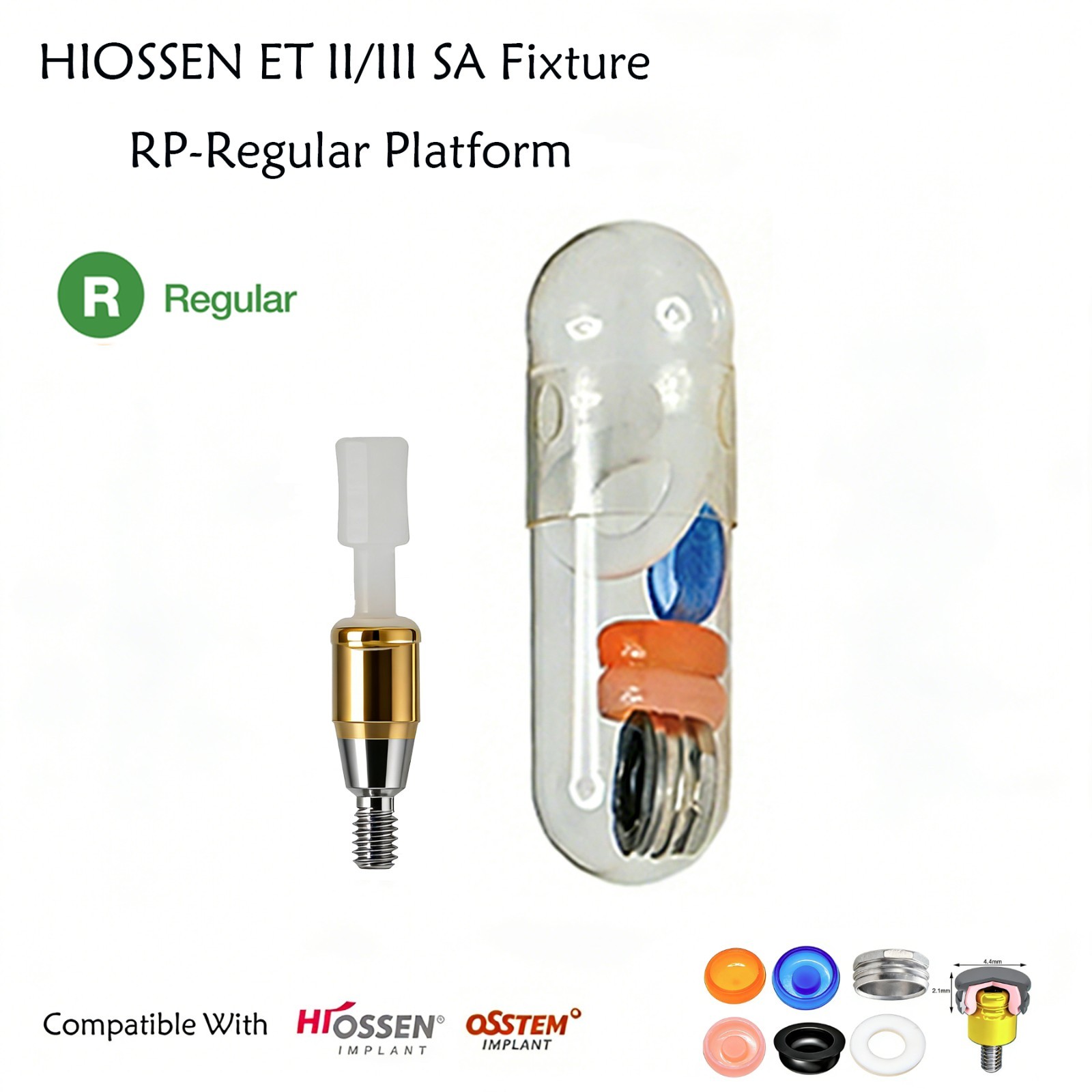 Hiossen Implant System Dental Locator Titanium Abutment Set Regular 1-7.0mm GH