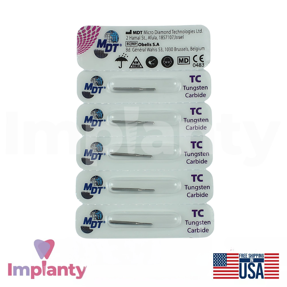 MDT Dental FG Carbide Domed Fissure Cross Cut Burs Contouring Tooth Surfaces