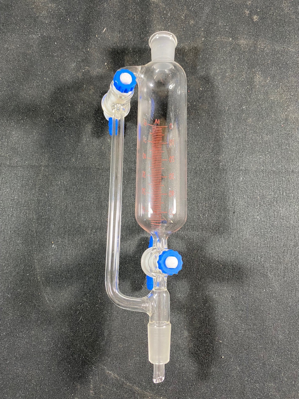 Lab Glass 60mL Stopcock 14/20 Graduated Pressure Equalizing Addition Funnel