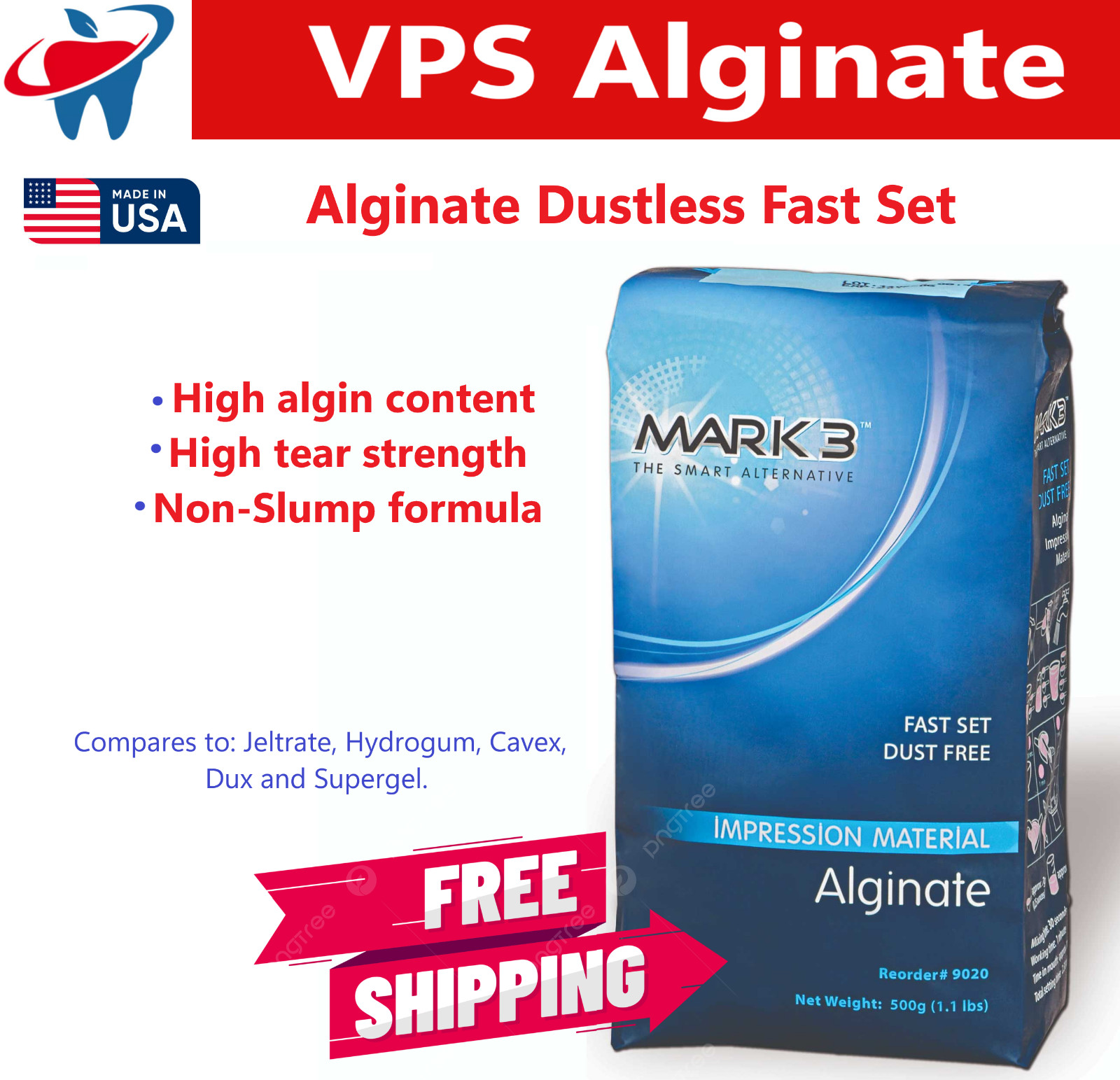 Chromatic Dental Alginate – High Precision Easy Mixing Fast Set, Non-Slump 02/26
