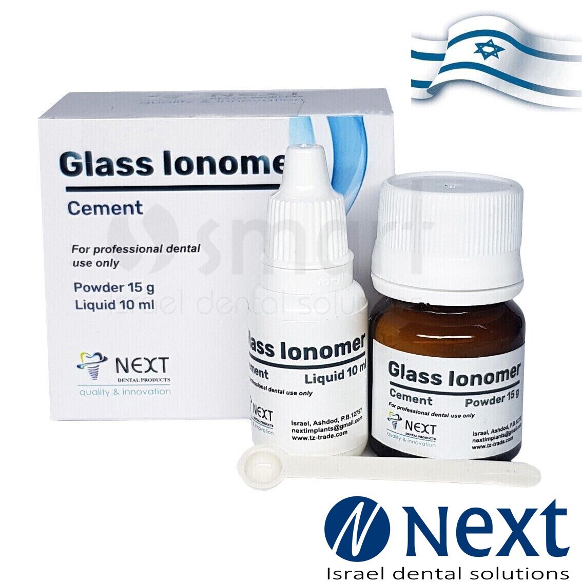 Dental Glass Luting Cement crown bridge Israel self curing 15g+10m