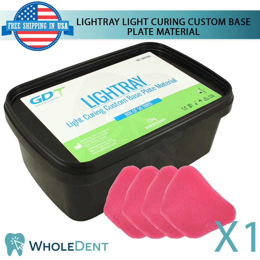 Light Curing Custom Base Plate Material Dental 50 Impression Tray Sheets, 1.5kg