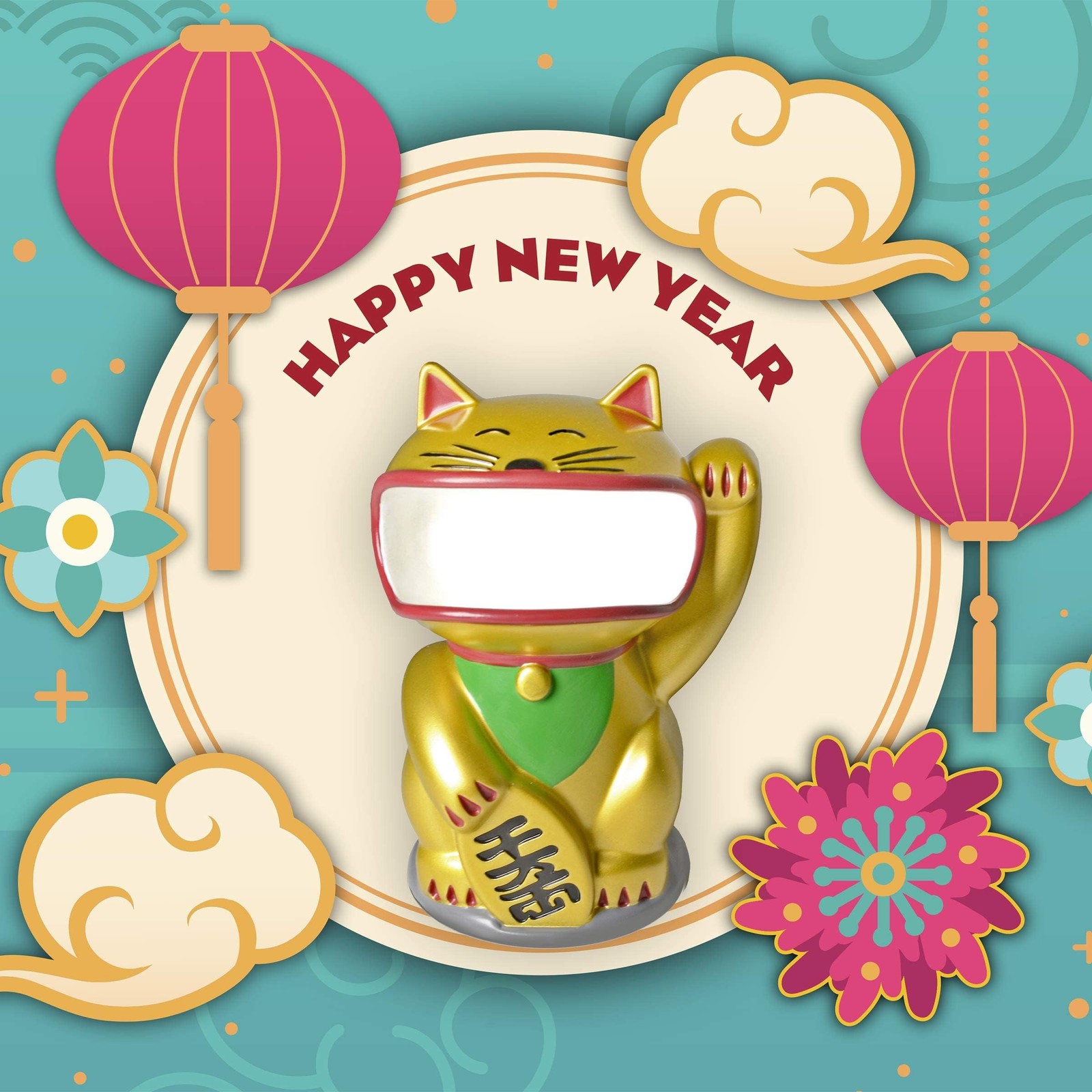 Retainer Buddy Lucky Cat – Sanitary Storage for Retainers Clear 6 Inch, Gold