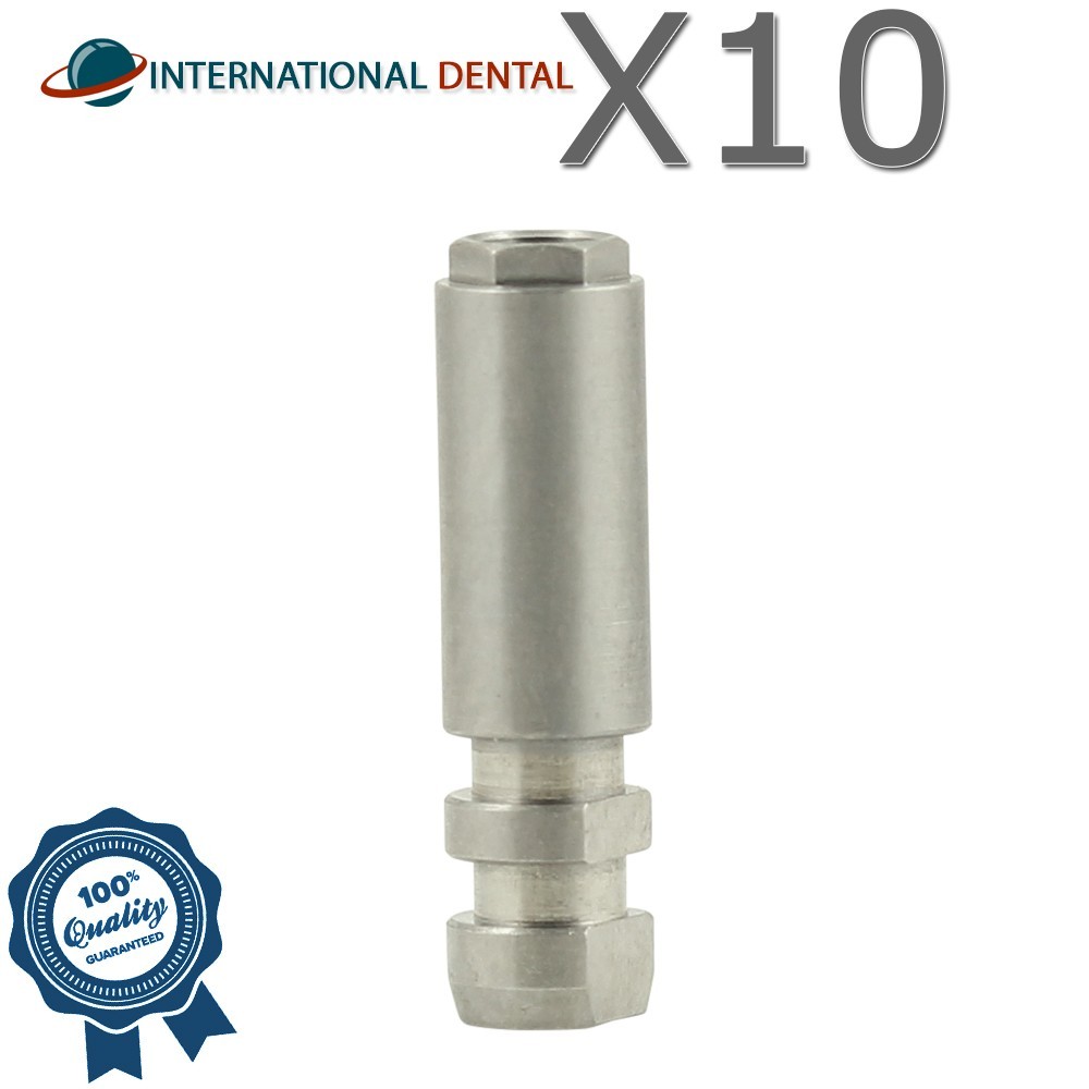 10 Dental Fixture Analog Ø3.4mm 3i Osseotite® Compatible Stainless Steel Replica