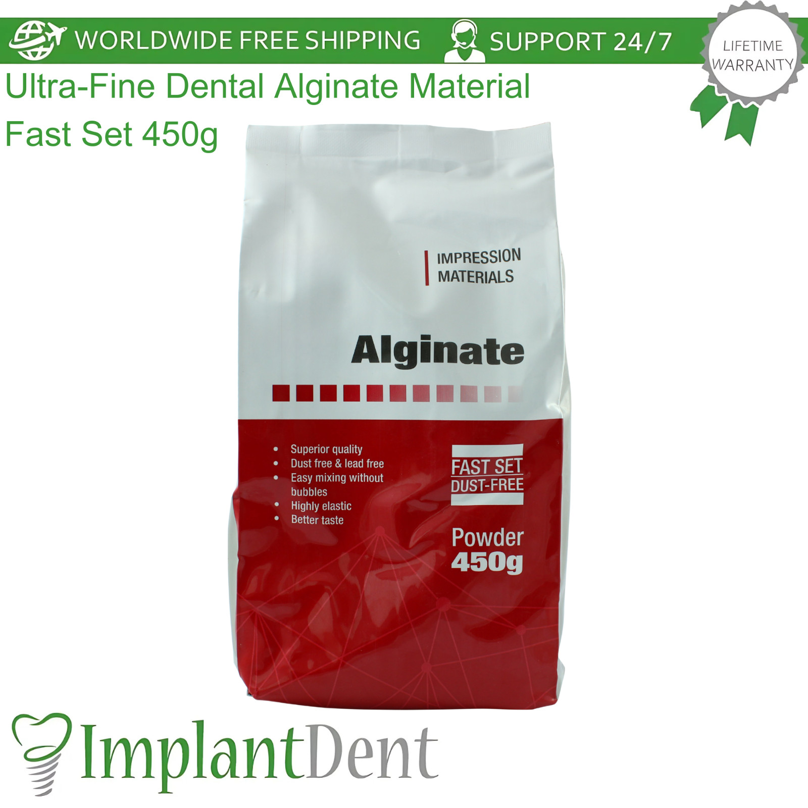 Ultra-Fine Dental AIginate Material Fast Set 450g Powder Restorative Dentistry