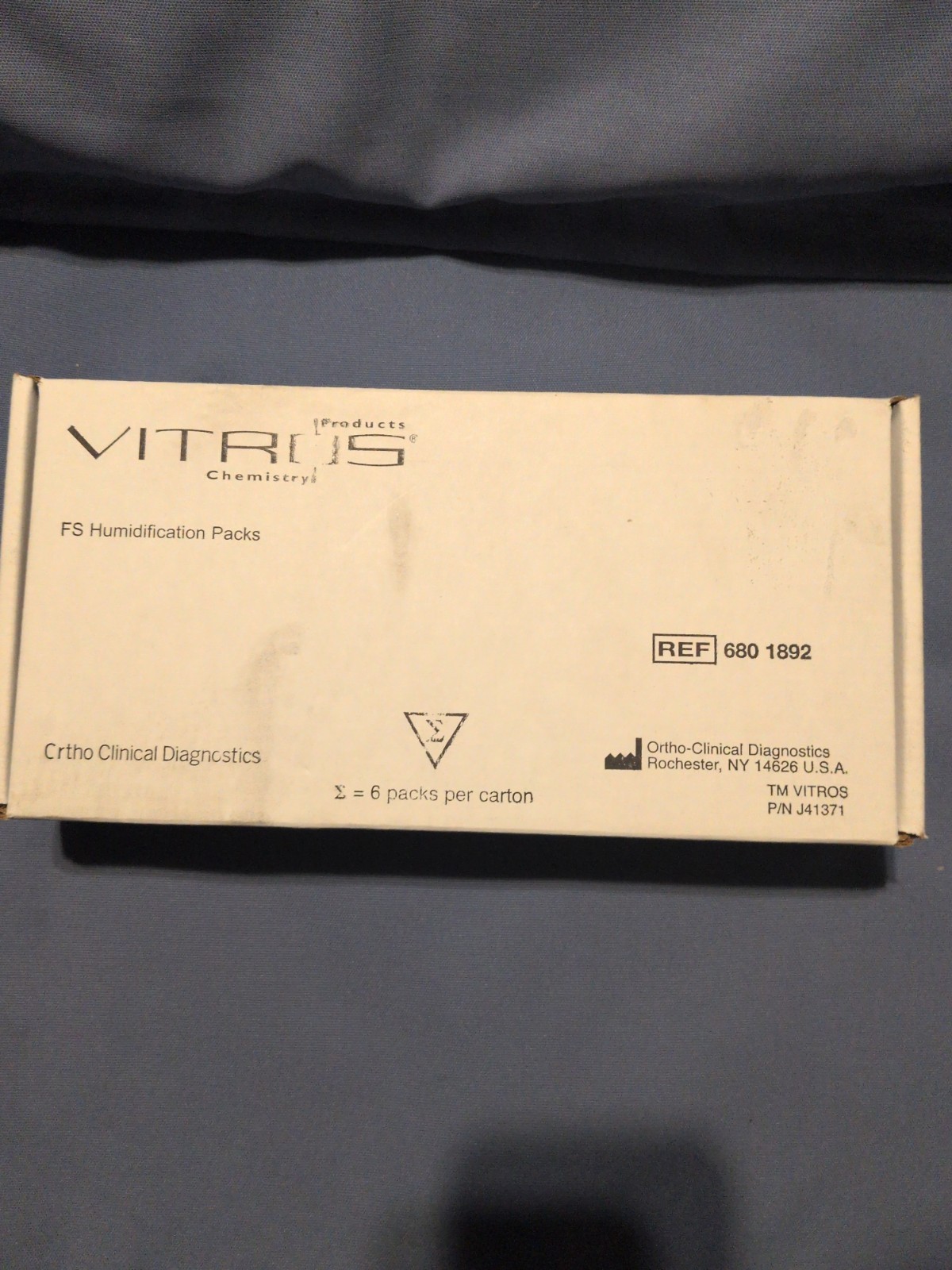 Vitros Products FS Humidification Packs Ref 680 1892 6pcs