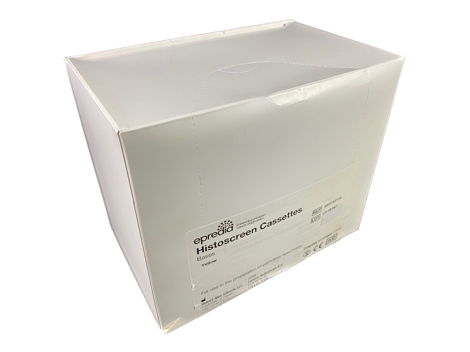 EPREDIA Histoscreen Mesh Black Hinge Yellow Cassettes B851000YW (1000/pk)
